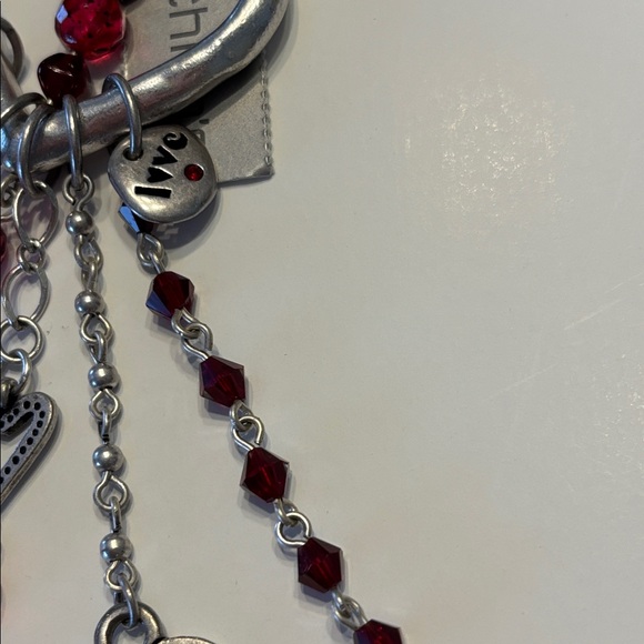 Chico’s Red and Silver Heart Bag Charm - Picture 11 of 13